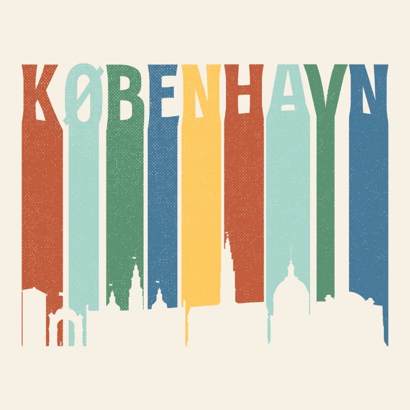 København Neon Skyline Pattern