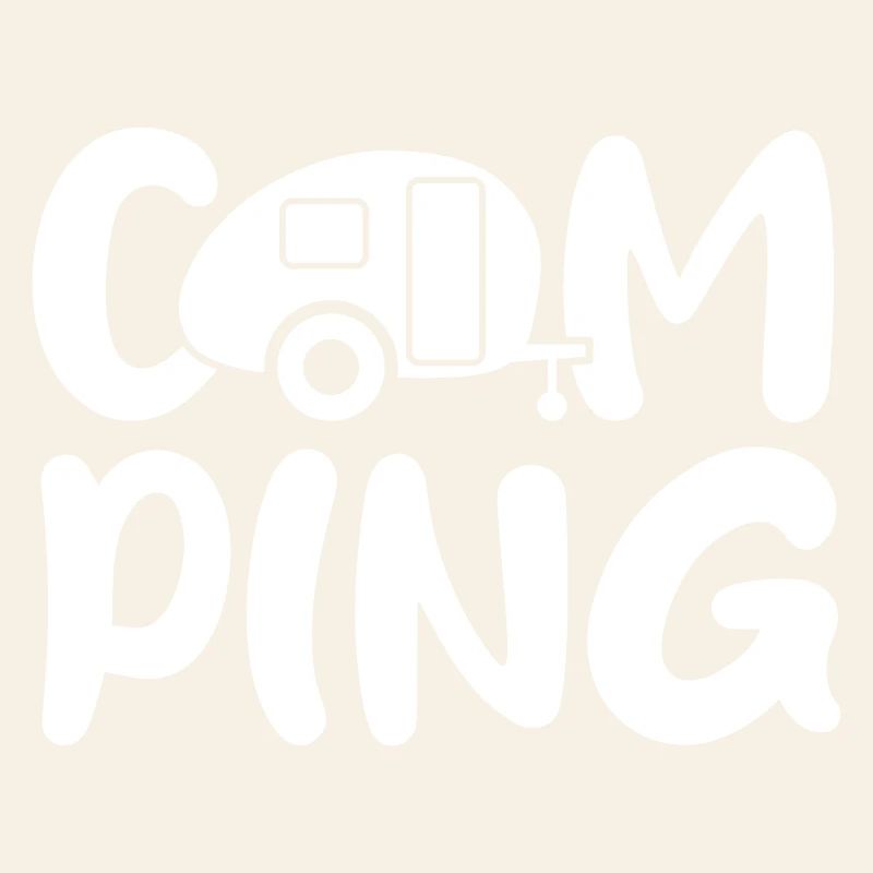 Camping Caravan Handschrift Comic Camper Wohnwagen