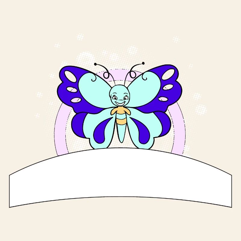 Papillon coloré avec champ d’écriture