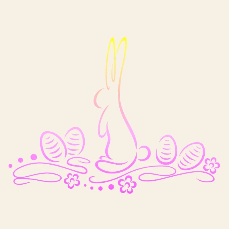 Easter Bunny Silhouette with Easter Eggs