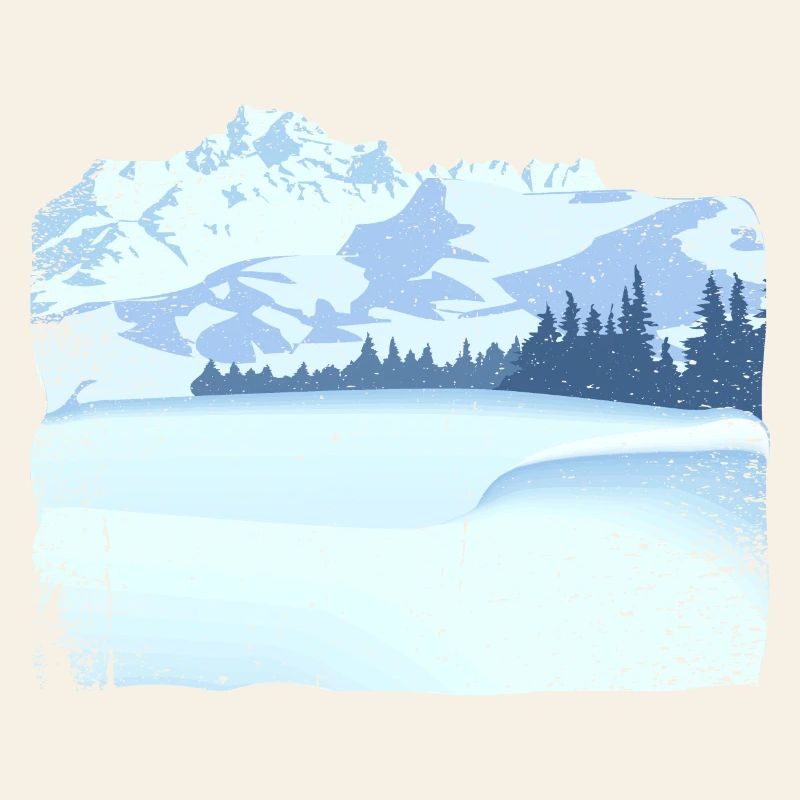 Mountain in snow with dirty effect