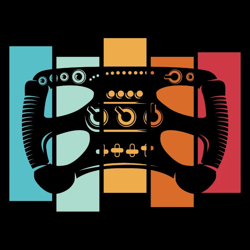 retro racing sim formula Lenkrad vintage Auto Logo