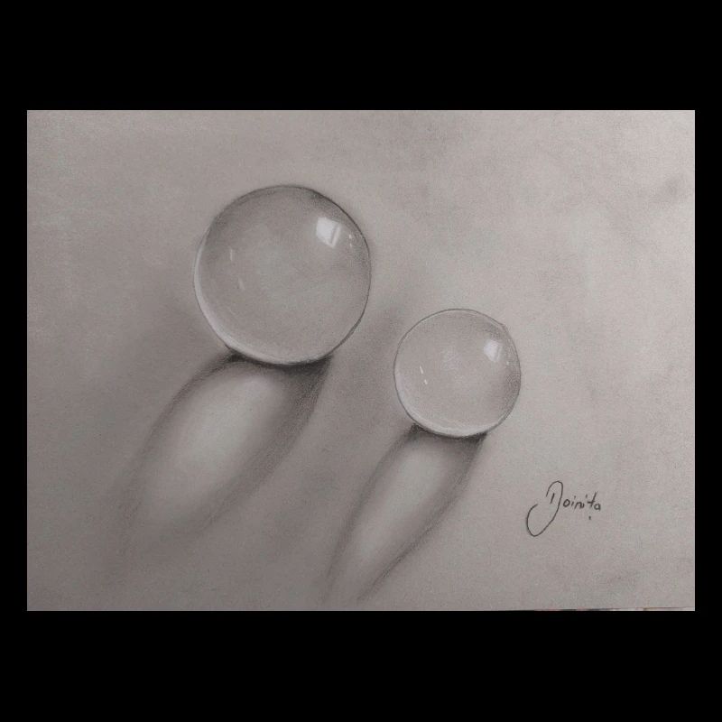 Transparent glass balls with shadow effect