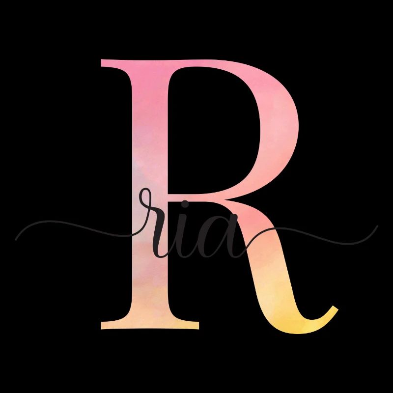 R | Monogramm | Name | Ria |Watercolor