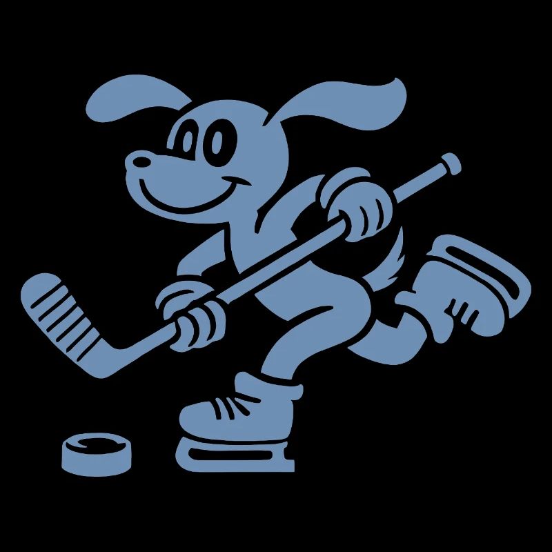 Dackel Eishockey Silhouette Minimalistisch