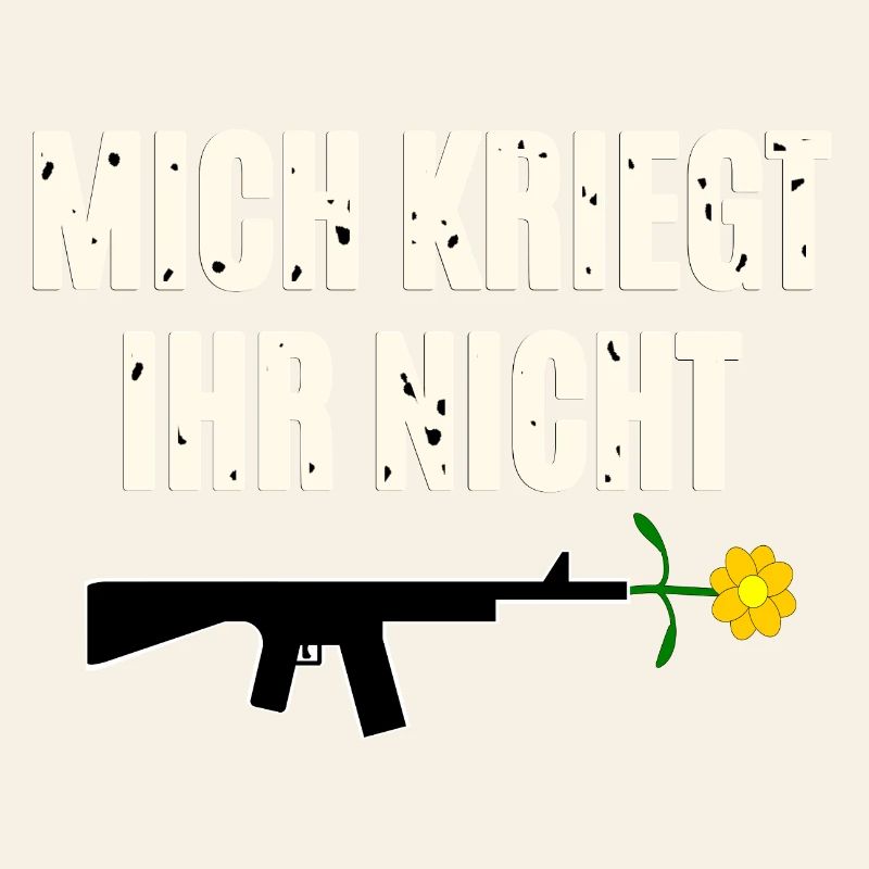 Pression de protestation avec une arme et une fleur