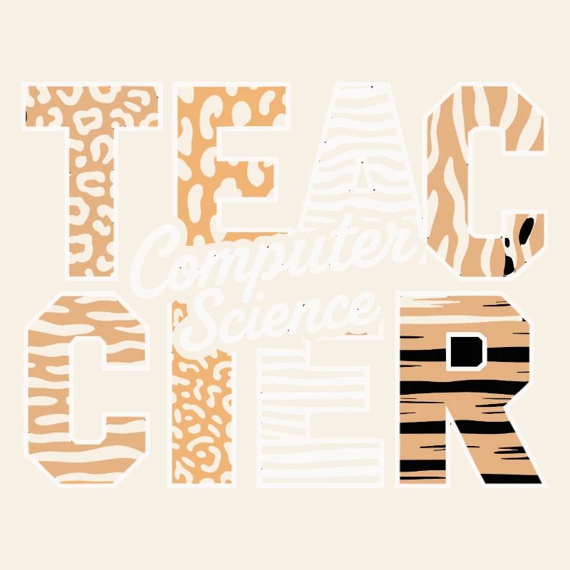 Computer Science Teacher Animal Pattern Style