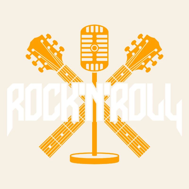 Guitares croisées du microphone RocknRoll