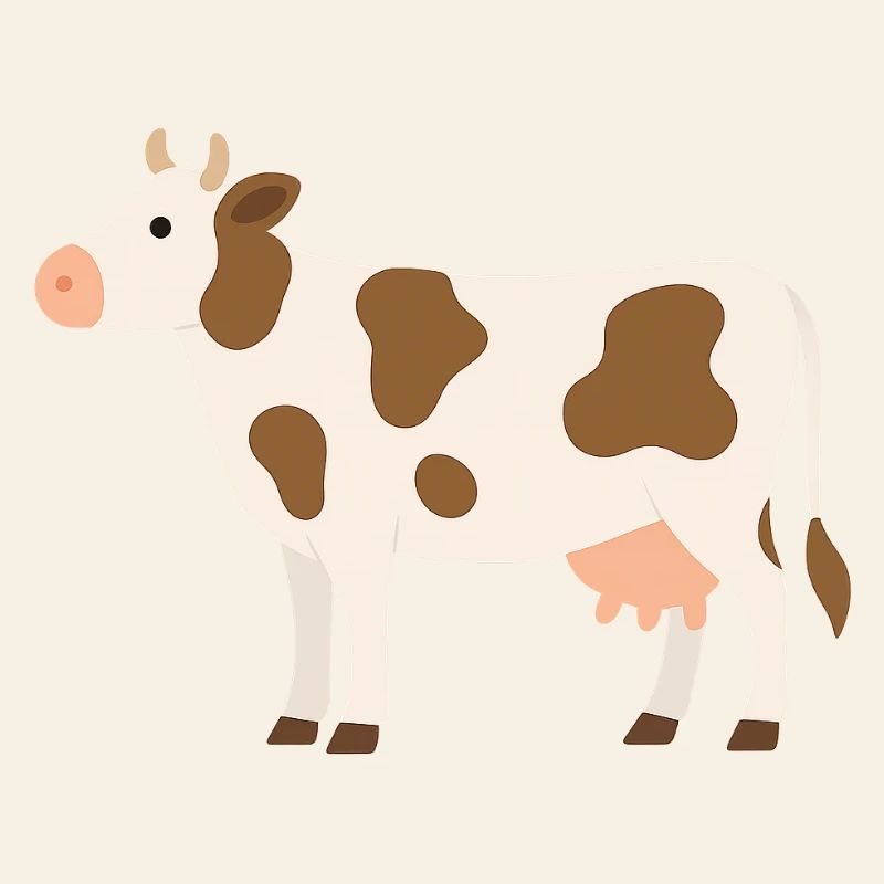 Pastel Cow with Brown Spots