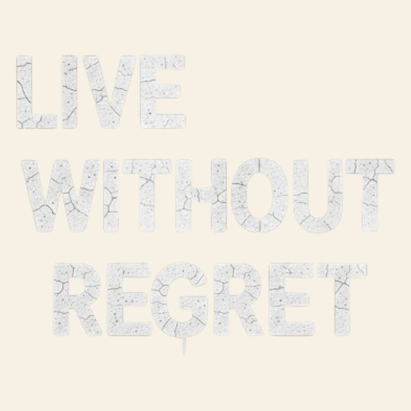 Live Without Regret: Cracked Typography motivation