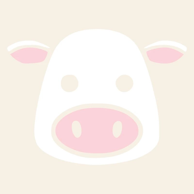 Mignonne Tête de Vache Visage Vector de la BD