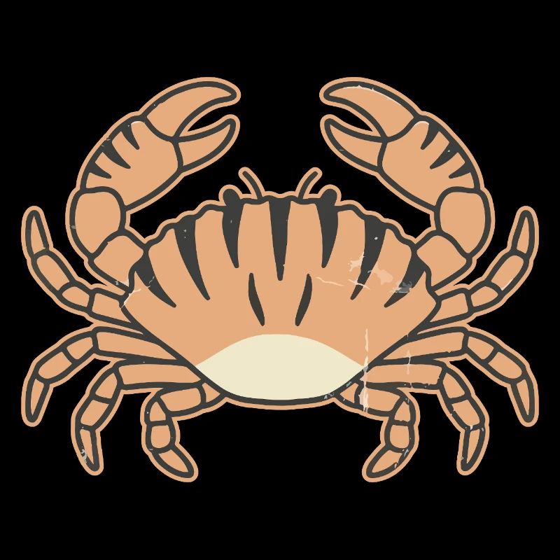 Crabe stylisé à rayures tigrées