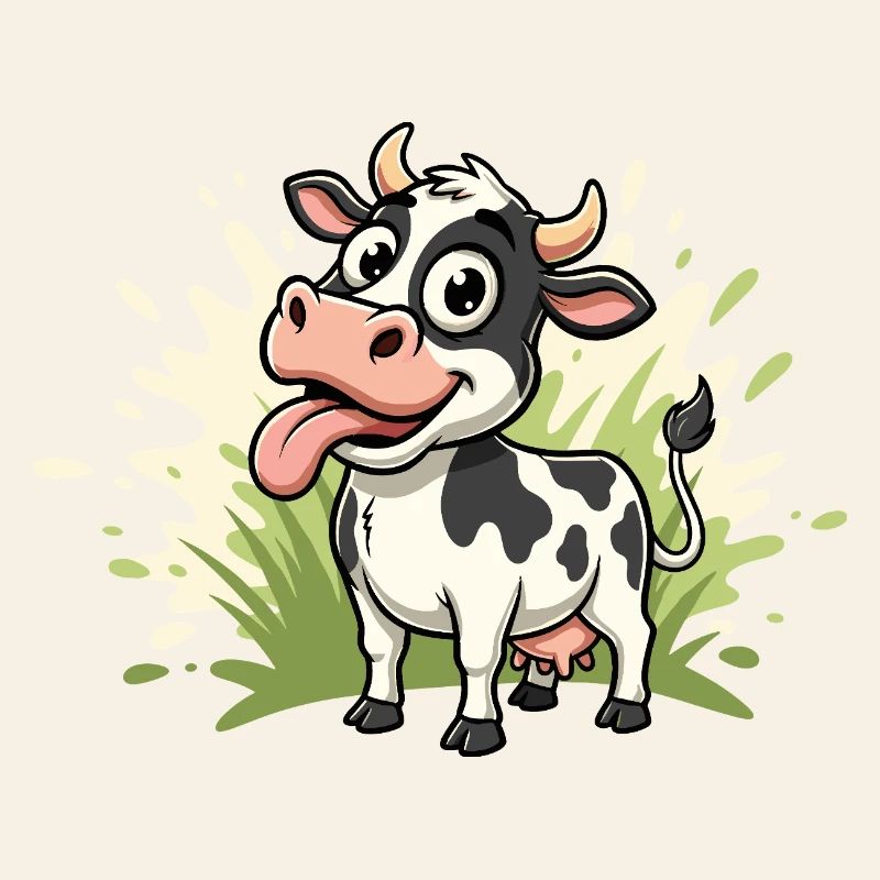 Kuh Cartoon auf Gras