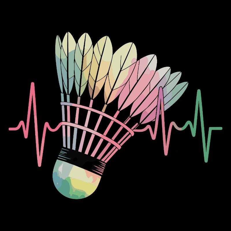 Badminton Heartbeat Colorful Shuttlecock Pulse For