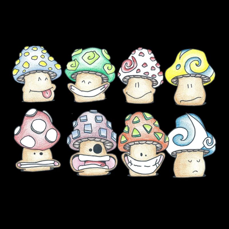 Mischievous Pastel Mushrooms