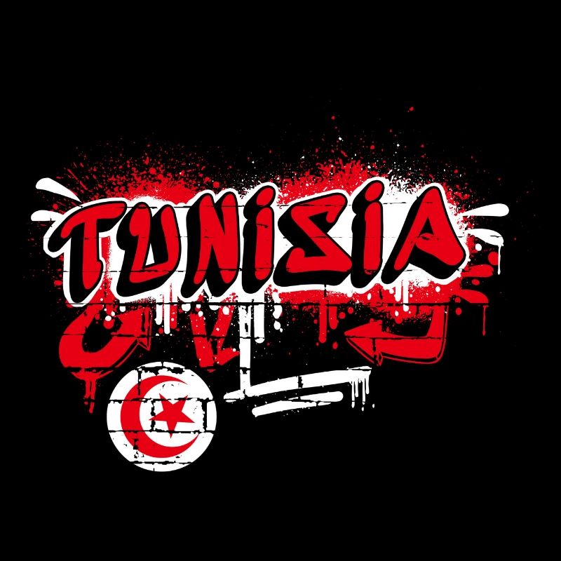 Tunesien Graffiti Flaggen Design