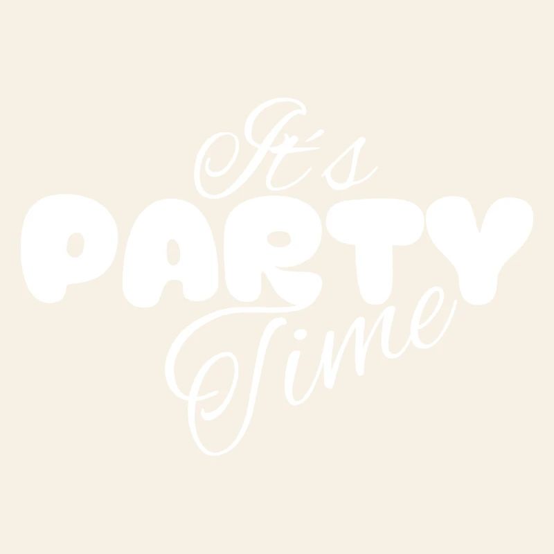 Its Party Time in white Design