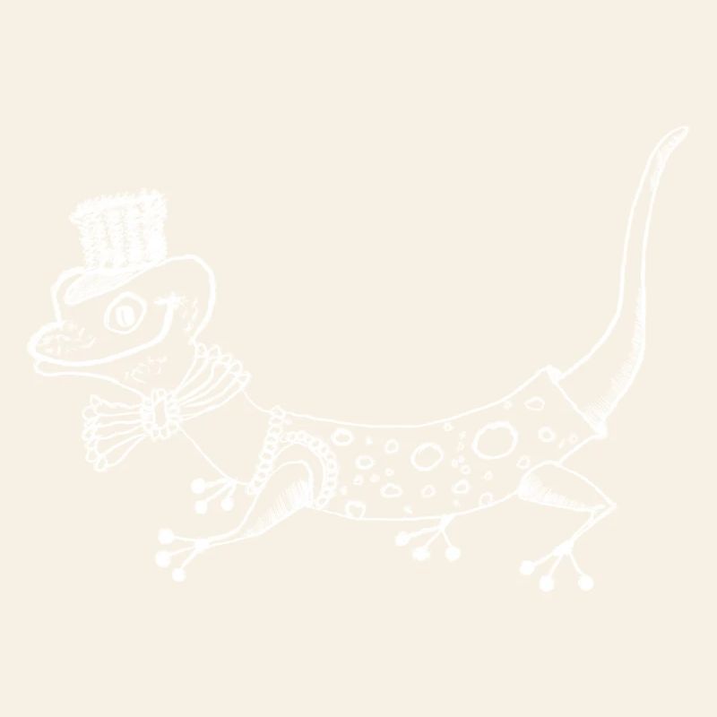 Gecko Deluxe mit Hut und Fliege