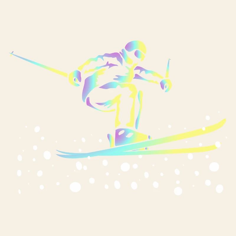 Neon Gradient Ski Jumping