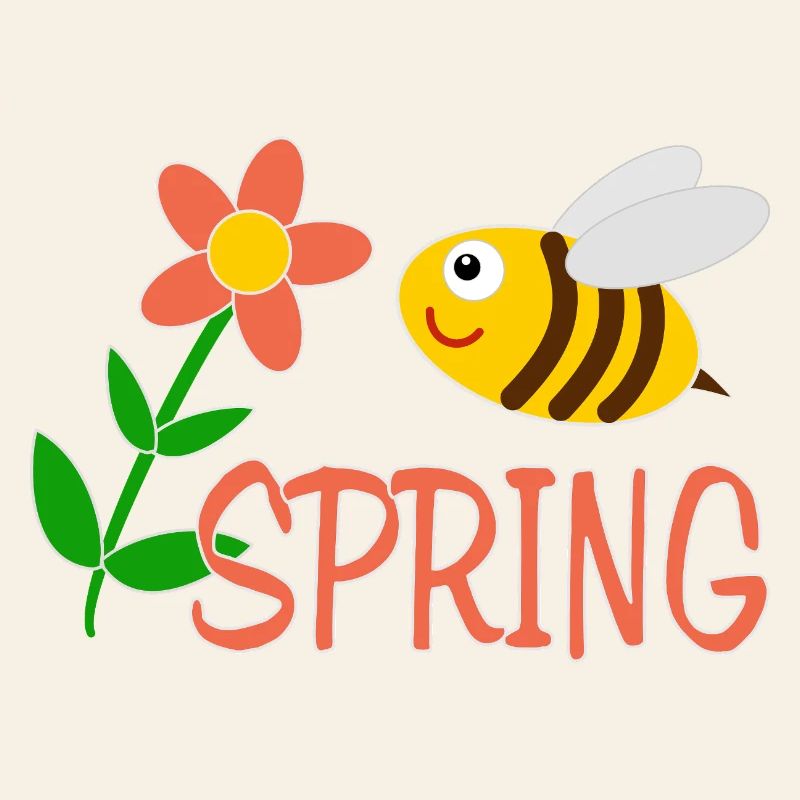 Spring motif with bee