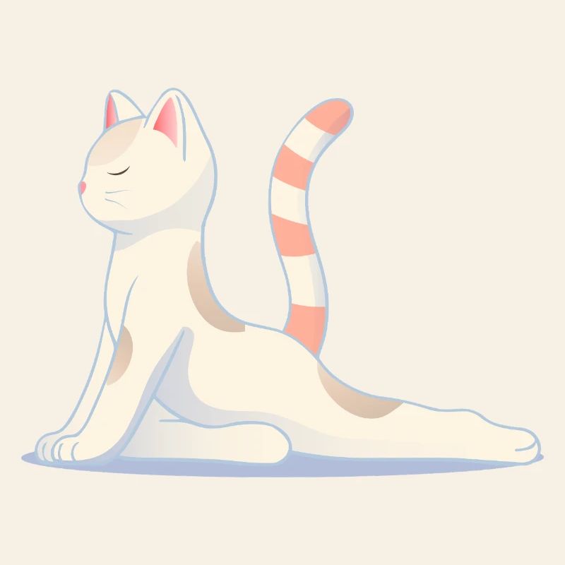 Cat in meditative yoga pose