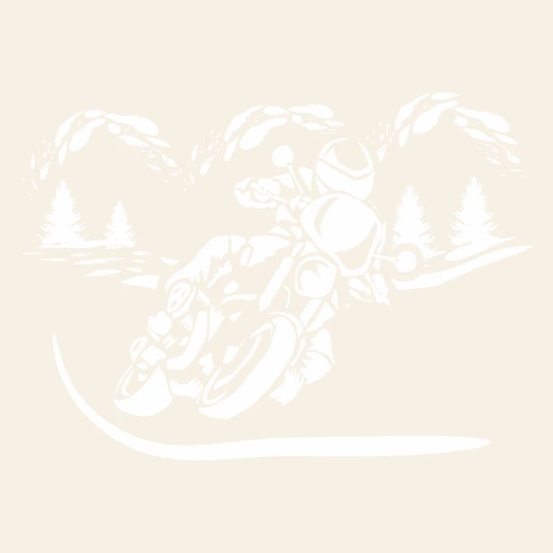 Motorrad Waldsilhouette