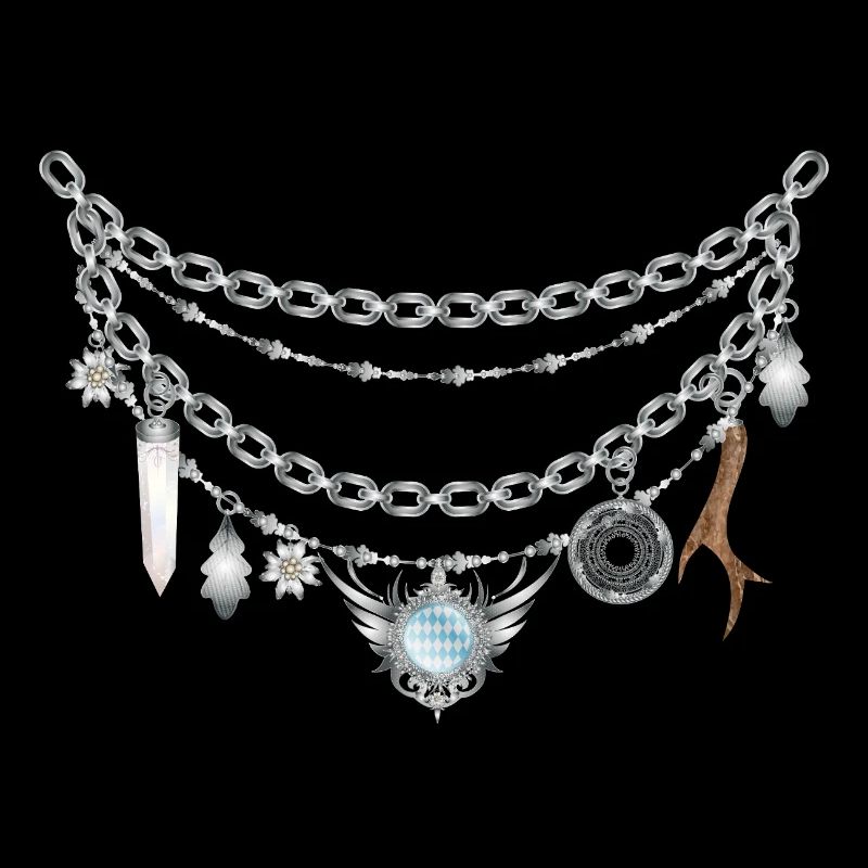 Charivari avec des pendentifs en argent illustration