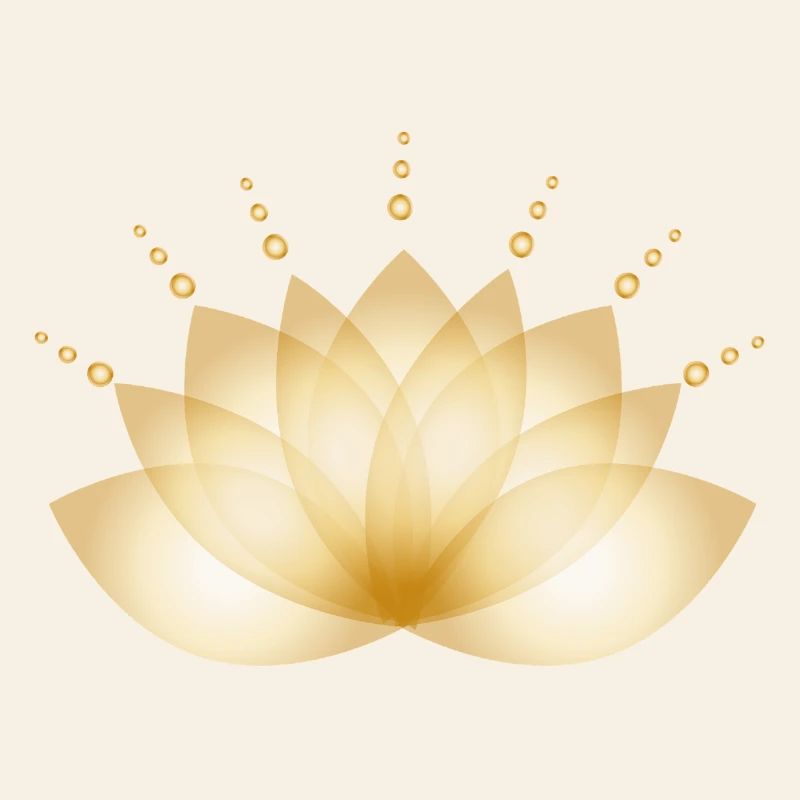 Fleur dorée stylisée de manière transparente