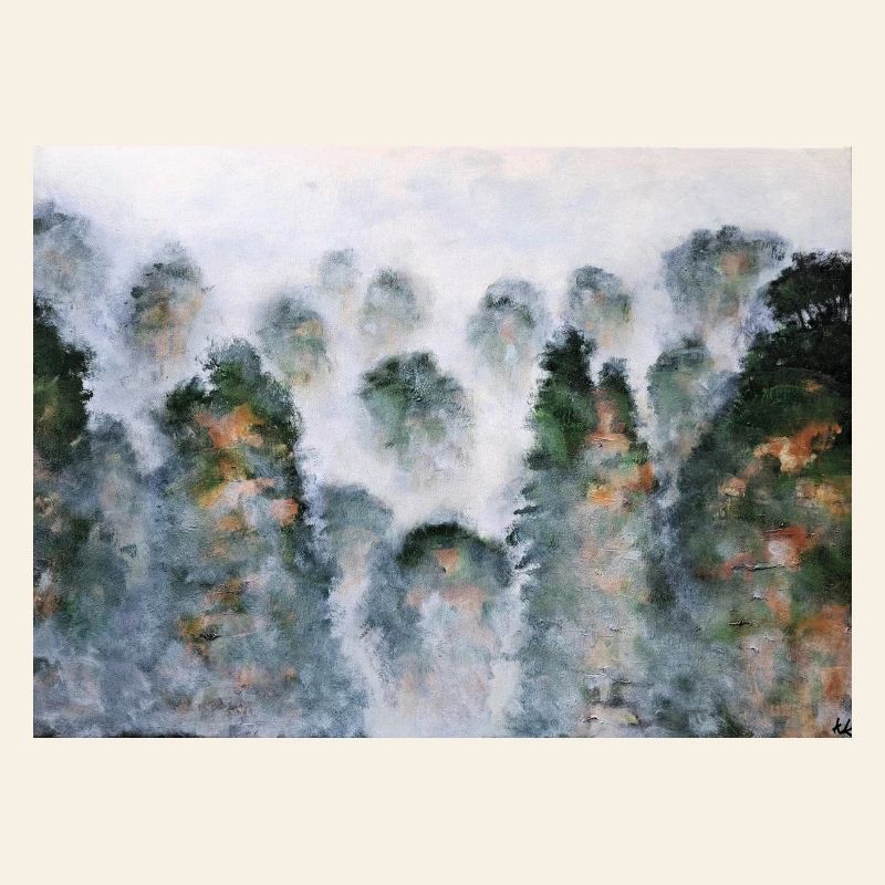 Mystical Forest Thailnad Mountains Watercolors
