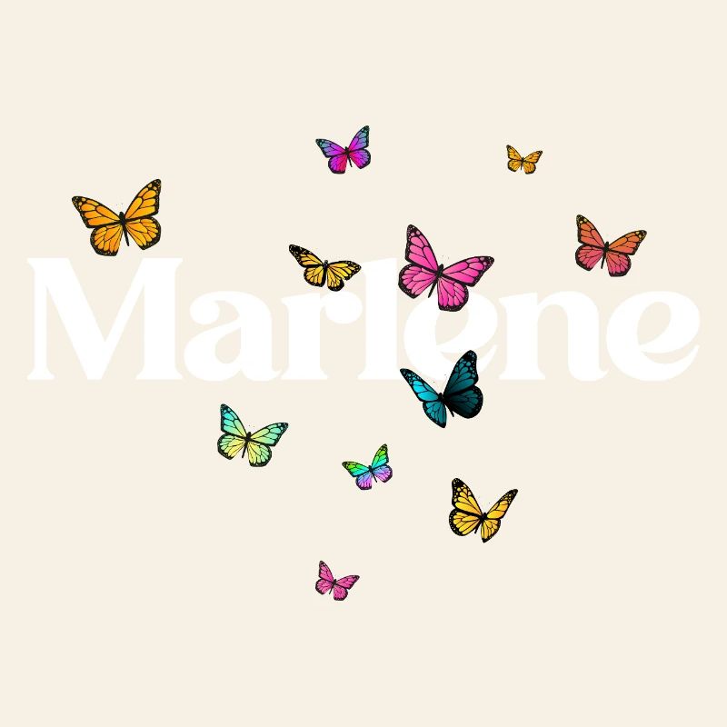 Schöner Mädchenname mit Schmetterlingen MARLENE