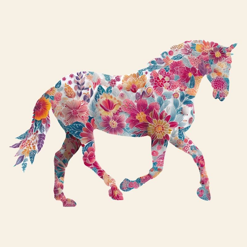 Pferd Blumen Muster