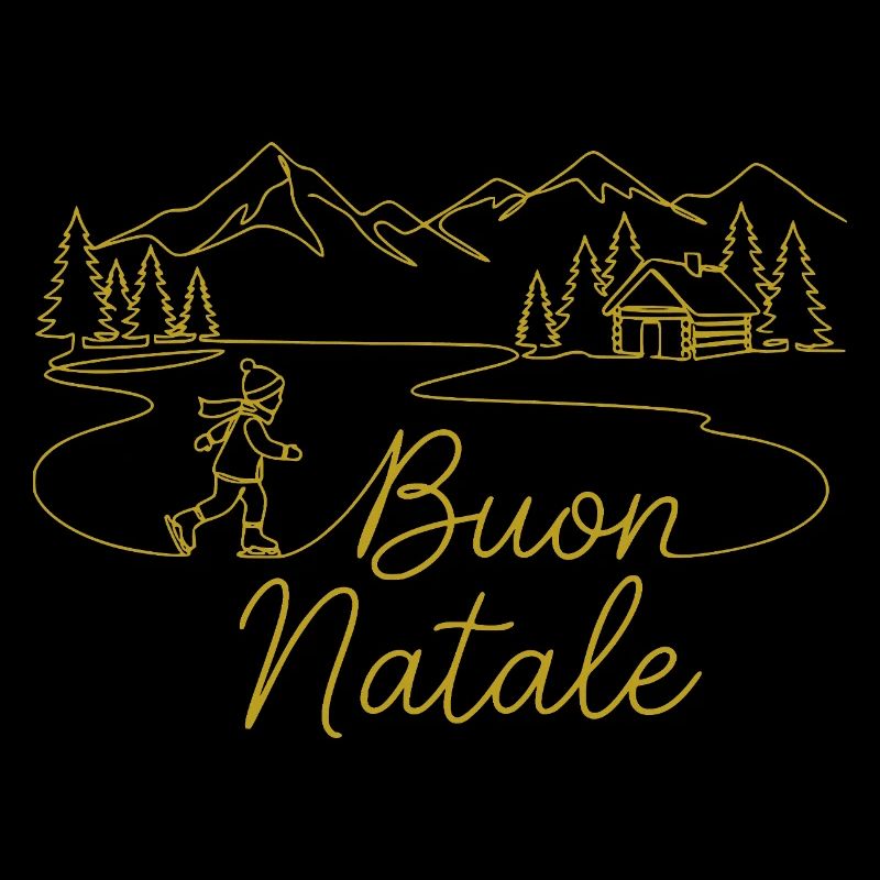 Buon Natale winter landscape wintry