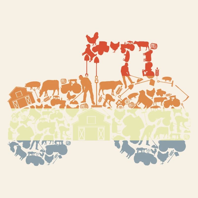 Retro Traktor Silhouette