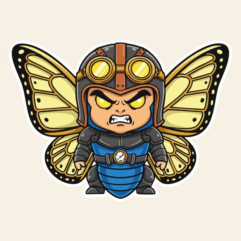 Steampunk Aviator Butterfly Blue Armor