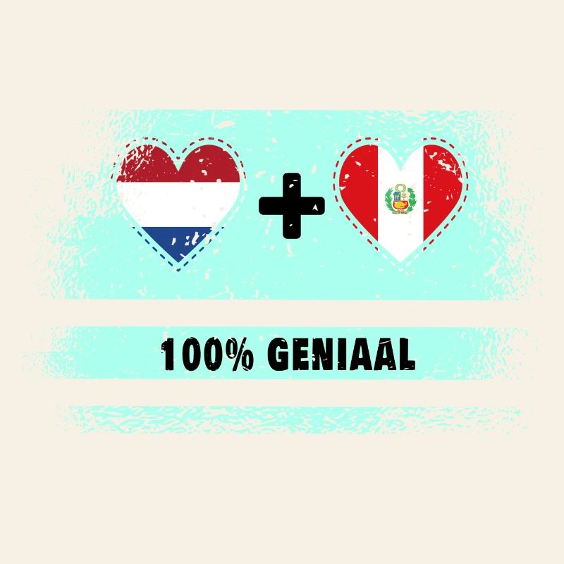 Pérou et Pays-Bas Drapeau 100% Genius