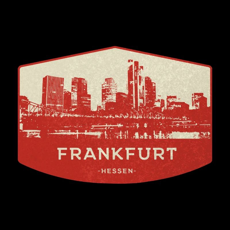 Frankfurt Skyline Rot Badge