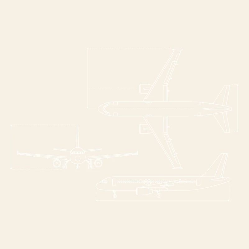 Airplane Blueprint Technical Drawing