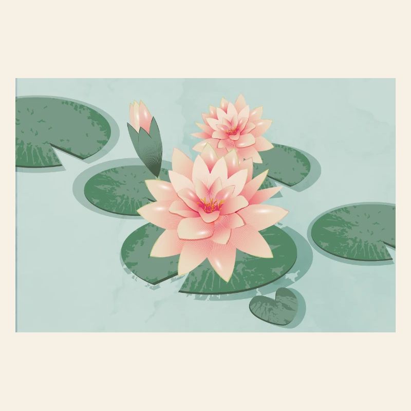 Fleurs de nénuphars avec bourgeon dans l’étang de nénuphars