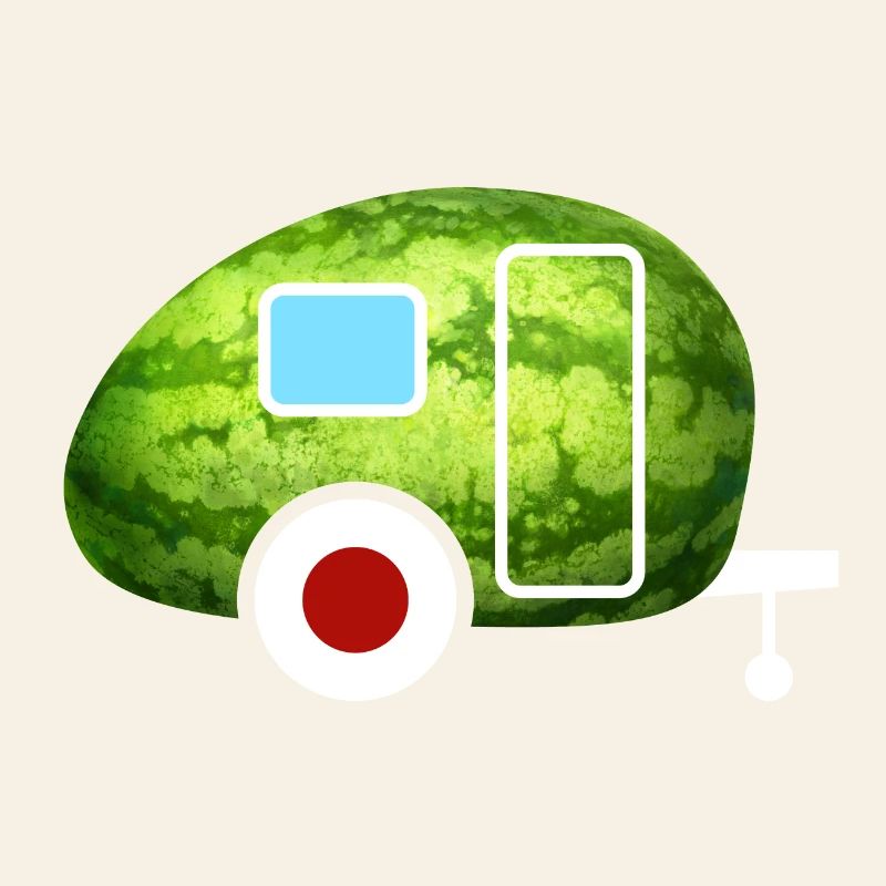 Melon Caravan Caravan Retro Summer Camping Fan