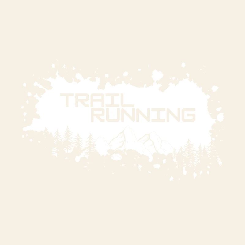 Trail Running Berge und Wald weißer Farbklecks