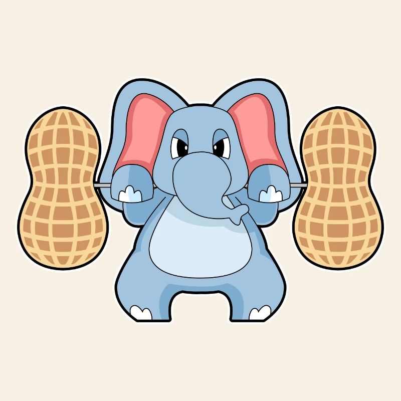 Elephant Bodybuilder Cacahuètes Musculation