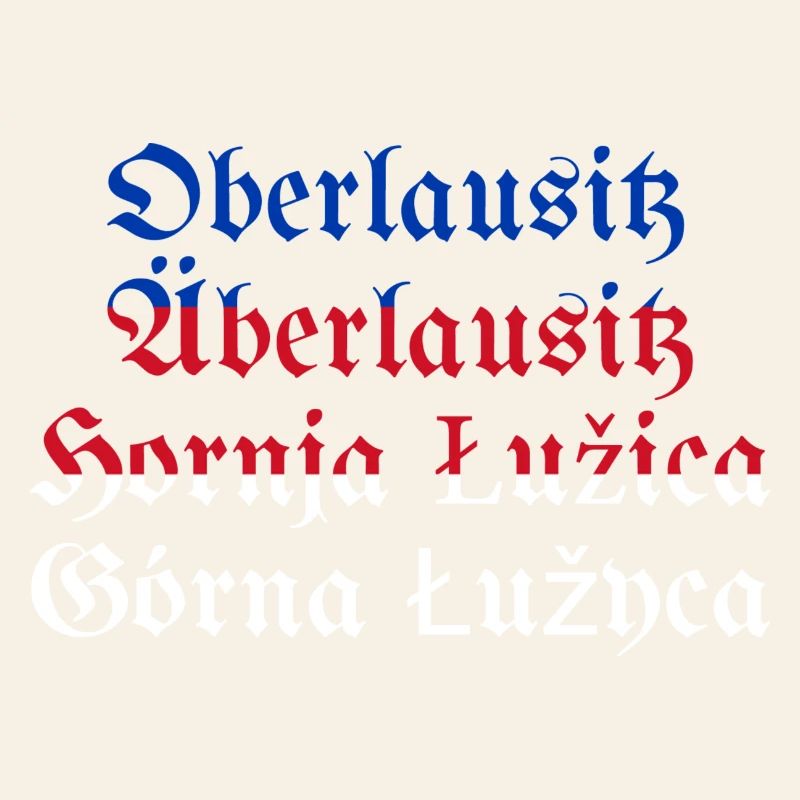 Upper Lusatia with Sorbian flag blue-red-white