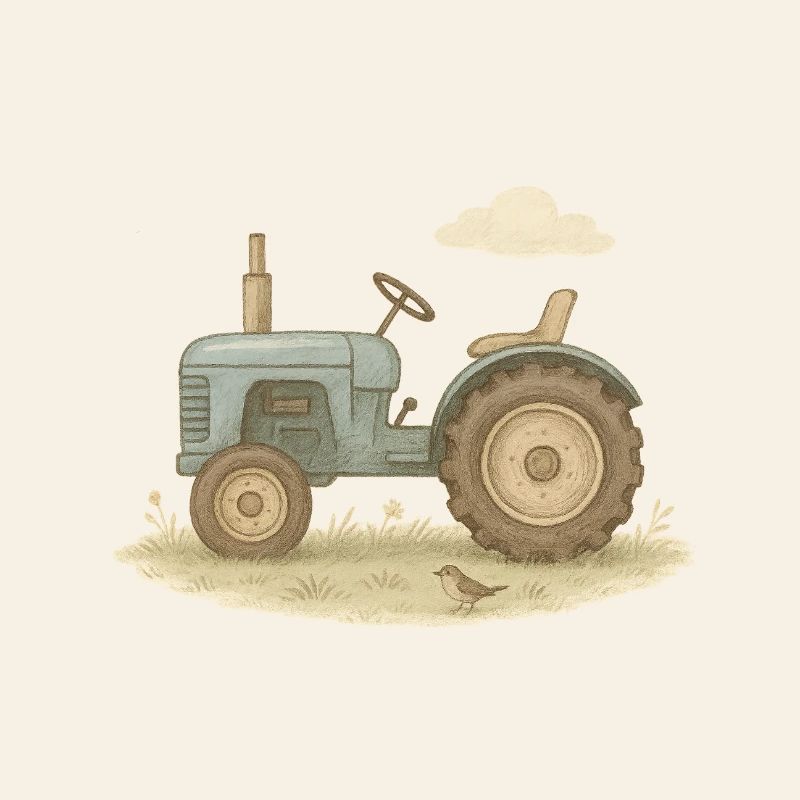 Blauer Oldtimer-Traktor