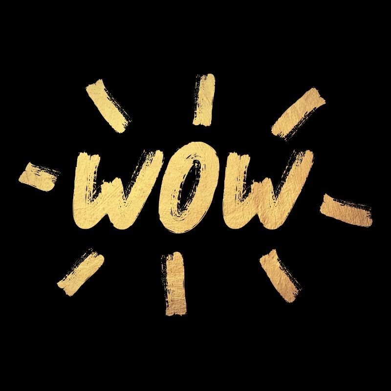 WOW Brush Gold OMG Handwriting Comic Style Cool