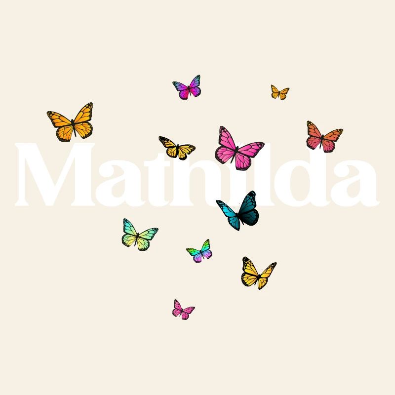 Schöner Mädchenname mit Schmetterlingen MATHILDA