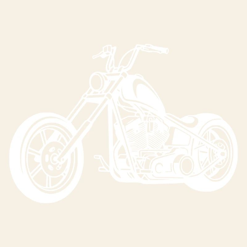 Chopper Motorrad Design in weiss