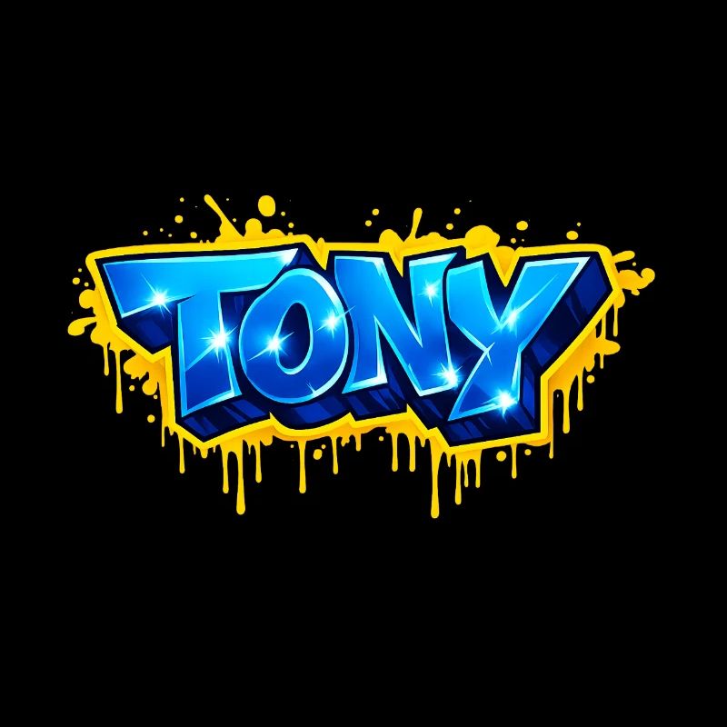 Graffiti name TONY FOR PERFECT GIFT PRINTABLE
