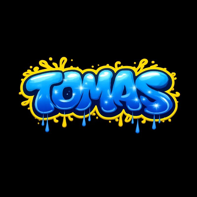 TOMAS GRAFFITI NAME FÜR PERFEKTES GESCHENK DRUCKBAR