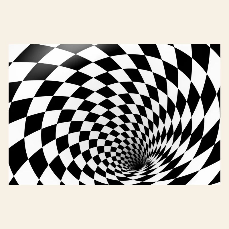 Hypnotic Checkerboard Spiral