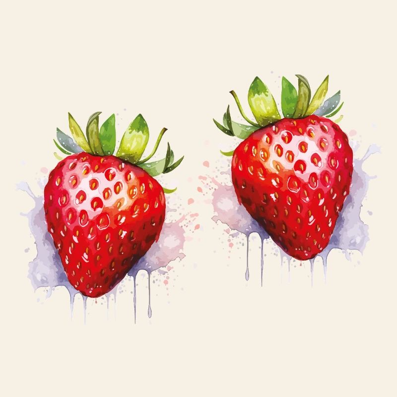 Wasserfarbene Erdbeeren 